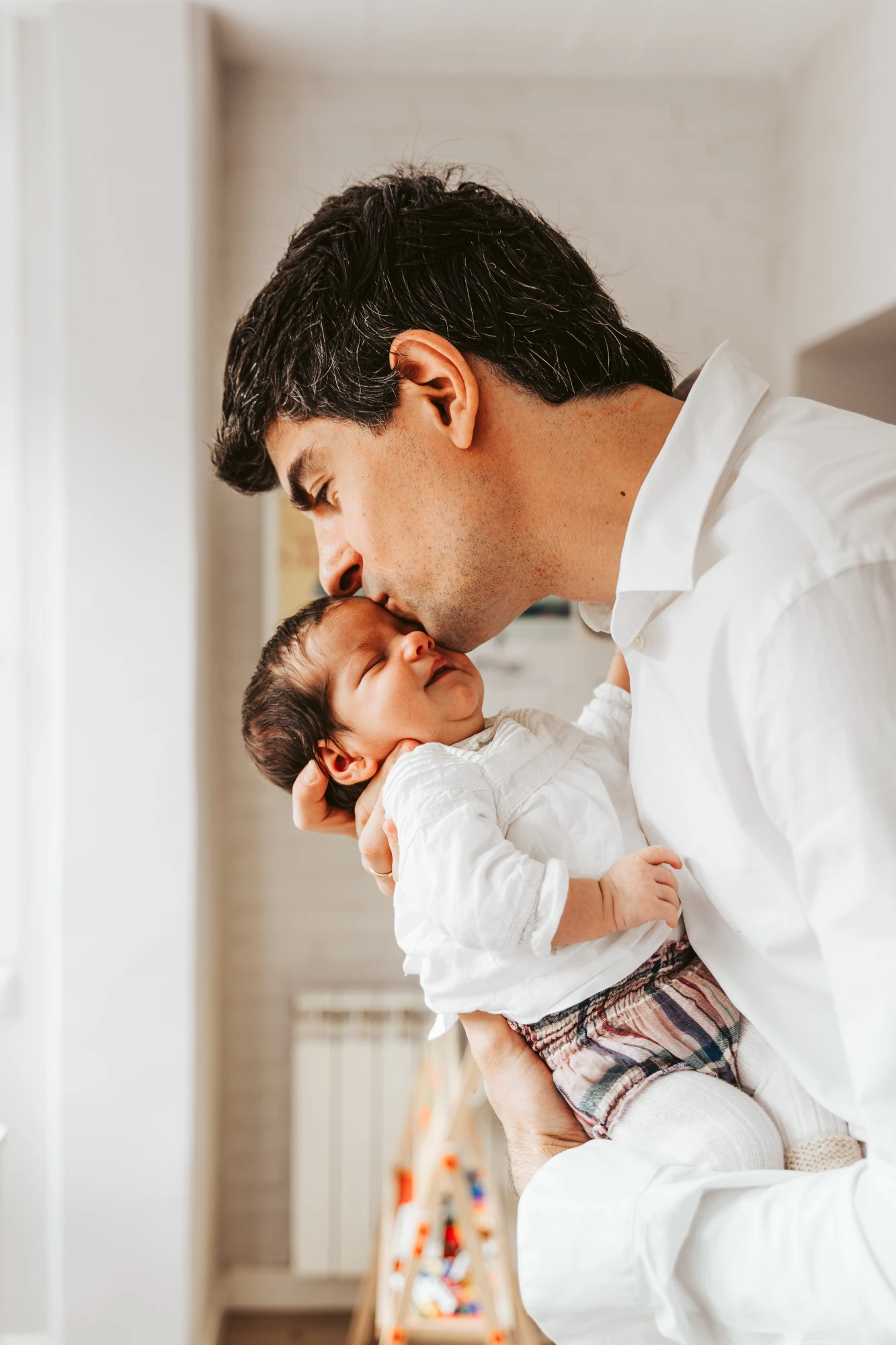 Foto de padre con bebé